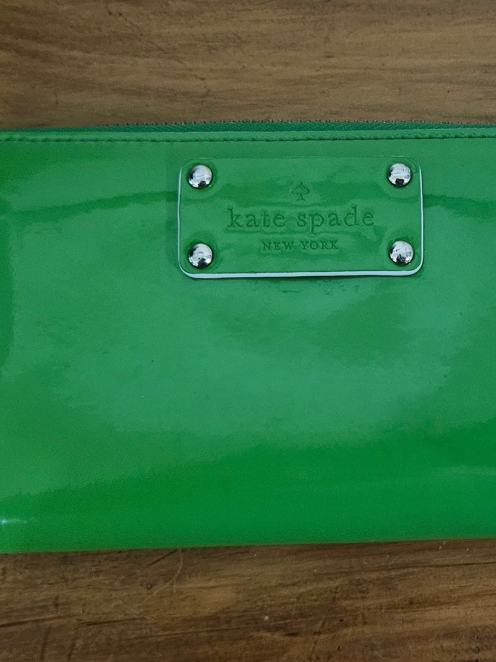 Kate Spade Green Patent Clutch NWT